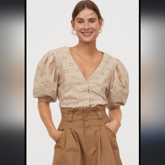 White Cotton Eyelet Top - Picture 2 of 6